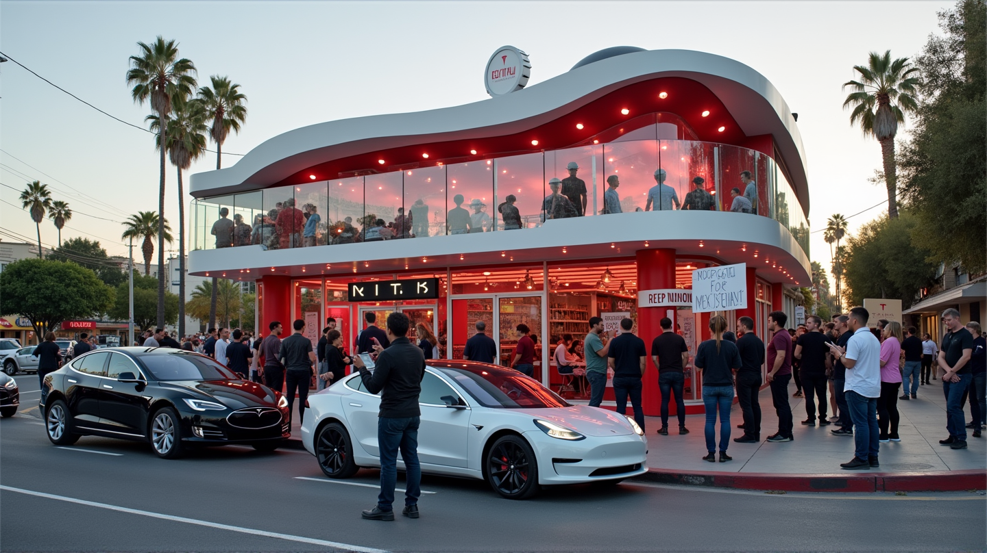 Tesla Diner Elona Muska spôsobuje kontroverzie a protesty
